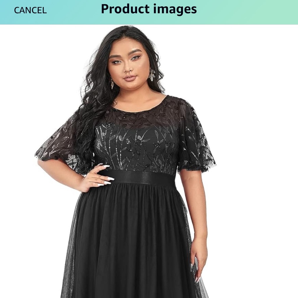Ever Pretty Plus Size A Line Maxi Sequin Dress